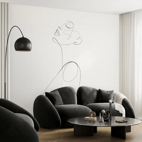 Fotobehang Premium Sand - Loopt in dromen - Vrouw, Grafisch, Deel - 100x70 cm