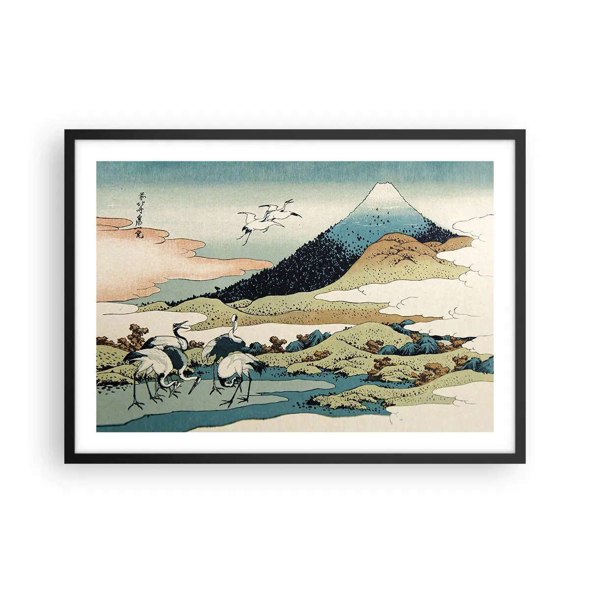 Poster in een zwarte lijst - In de Japanse geest - 70x50 cm