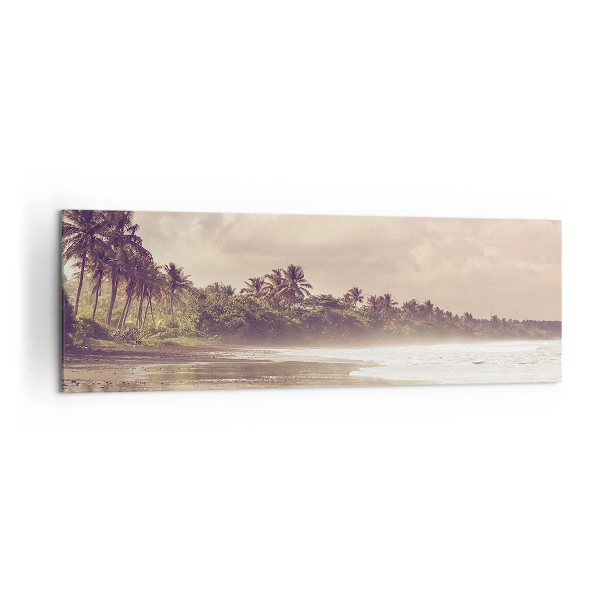 Schilderen op canvas - De streling van de golven - 160x50 cm