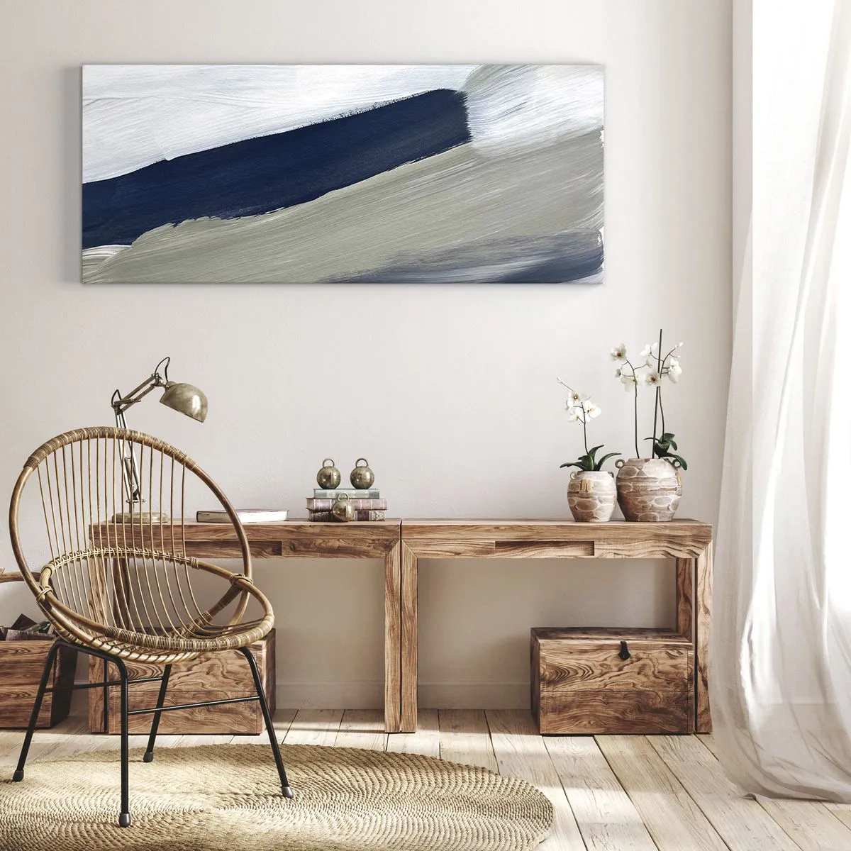 Schilderen op canvas - Ontmoeting met witheid - 120x50 cm