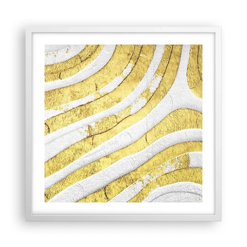 Poster in een witte lijst - Compositie in wit en goud - 50x50 cm