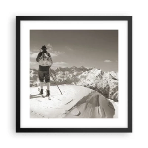 Poster in een zwarte lijst - En de bergen blijven onveranderd - 40x40 cm