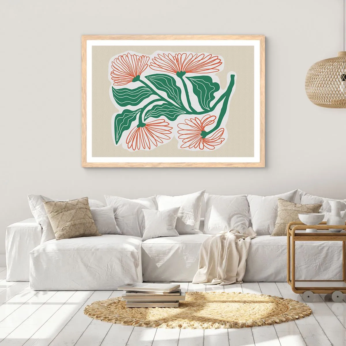 Een poster in een licht eiken lijst - Folk en modern - 91x61 cm