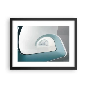 Poster in een zwarte lijst - Naar de bodem van de blauwe - 40x30 cm