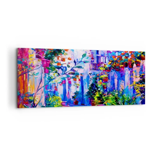 Schilderen op canvas - Impressie - een Italiaanse straat - 120x50 cm