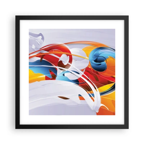 Poster in een zwarte lijst - De dans van de elementen - 40x40 cm