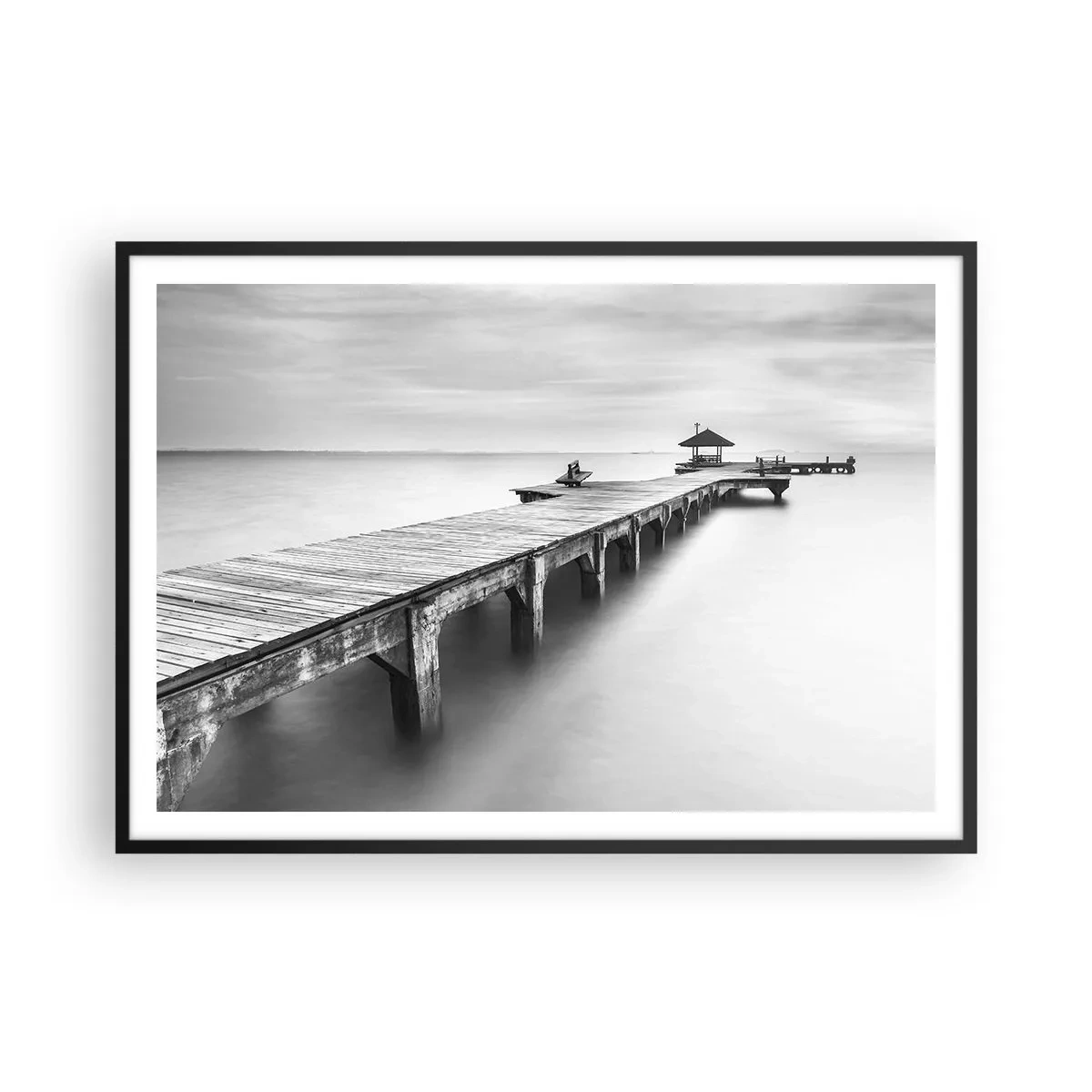 Poster in een zwarte lijst - In de verte - 100x70 cm