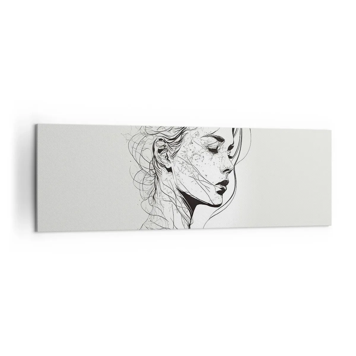 Schilderen op canvas - Portret in gedachten - 160x50 cm