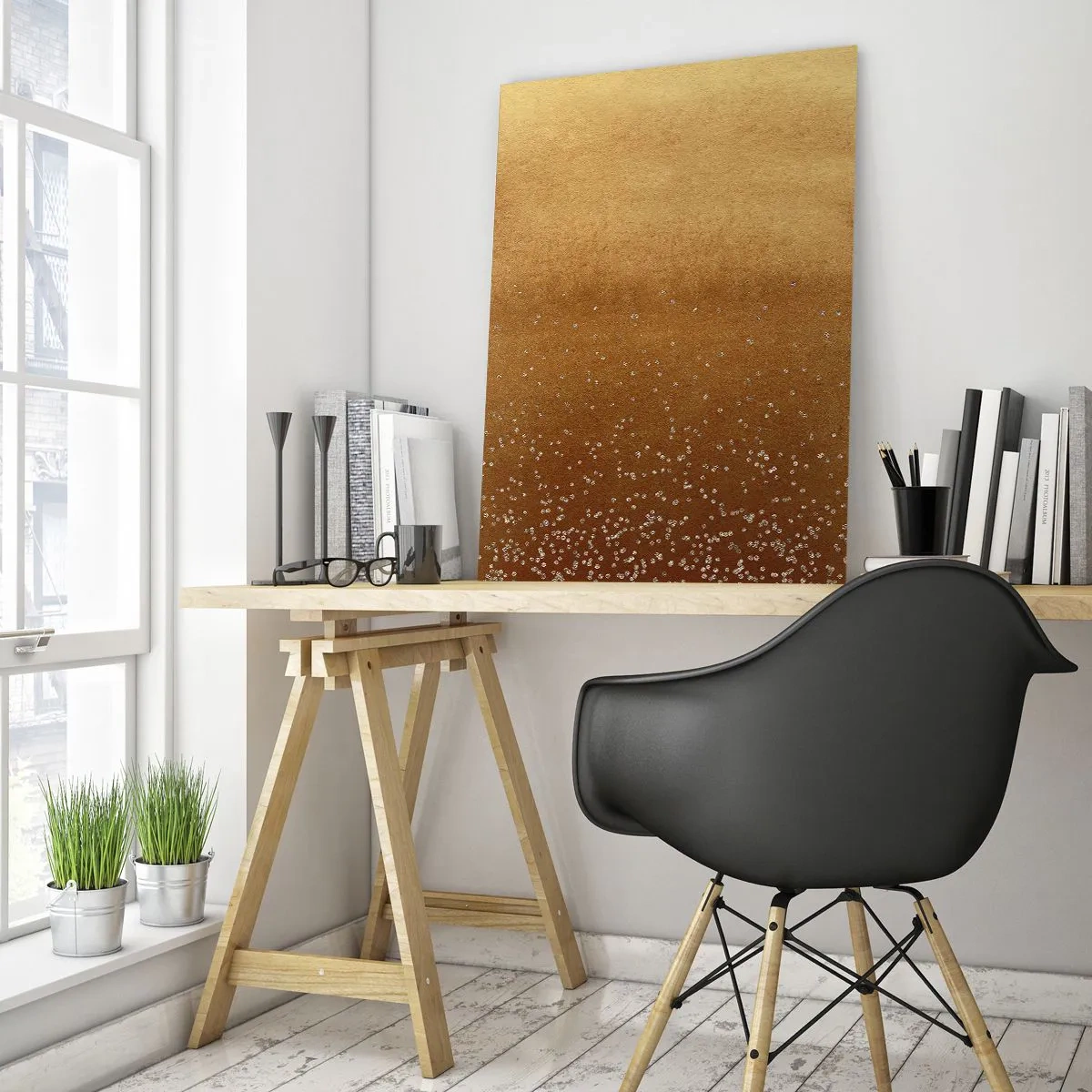 Schilderen op glas - De geboorte van het licht - 70x100 cm