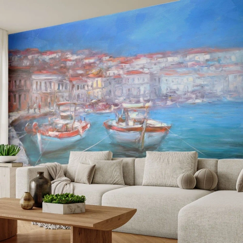 Fotobehang Standard Eco - Italiaanse baai - Havenstad, Architectuur, Griekenland - 150x105 cm