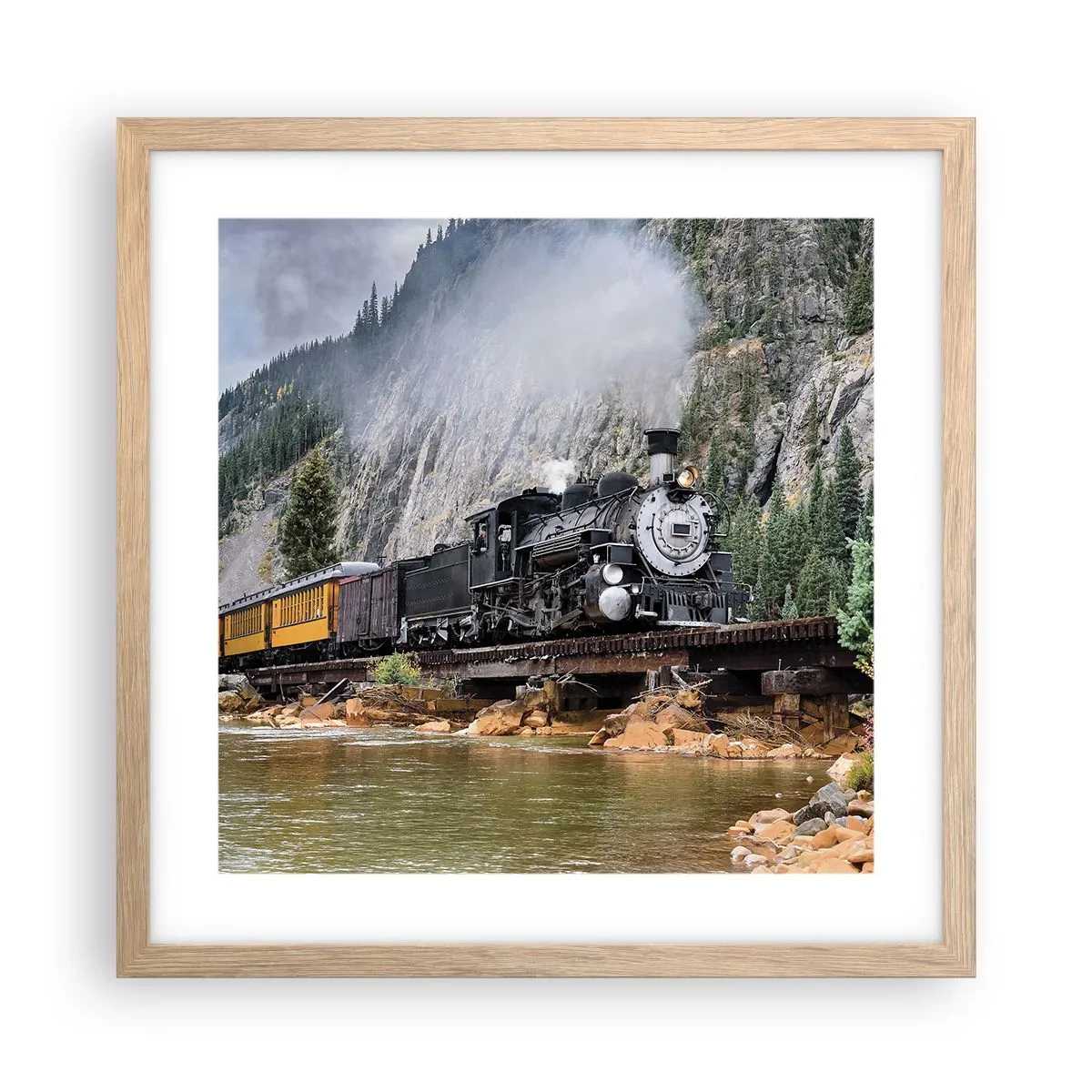 Een poster in een licht eiken lijst - Waar wil je naar toe? Waar naar toe? - 40x40 cm