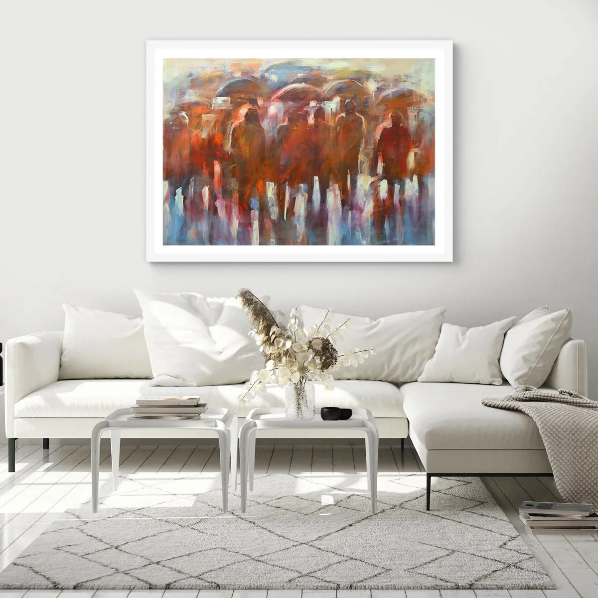 Poster in een witte lijst - Zelfs bij regen en mist - 70x50 cm