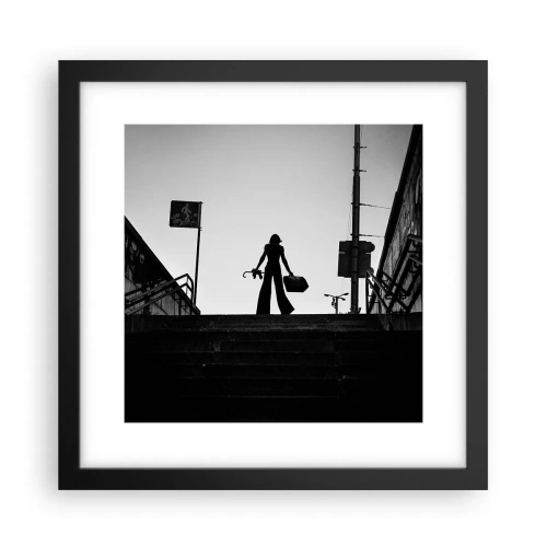 Poster in een zwarte lijst - Stedelijk dwalen - 30x30 cm