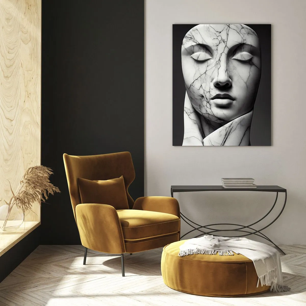 Schilderen op glas - Marmeren vormen - 80x120 cm