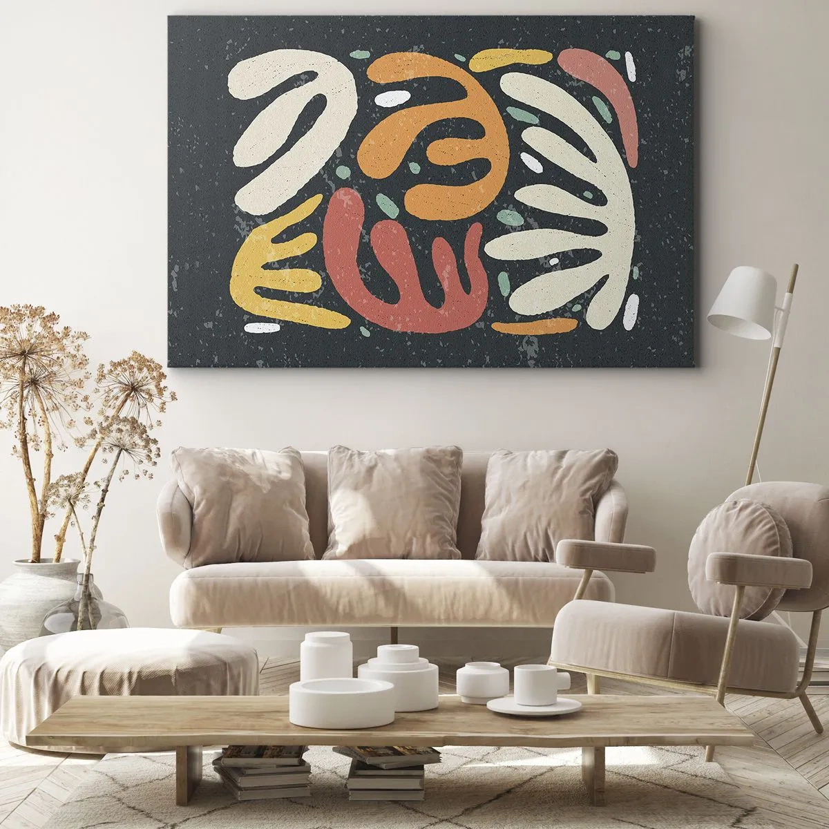 Schilderen op canvas - Compositie – ik sta op het punt je te pakken te krijgen - 100x70 cm