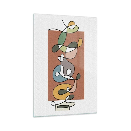 Schilderen op glas - Abstractie: kleurrijke dans - 80x120 cm