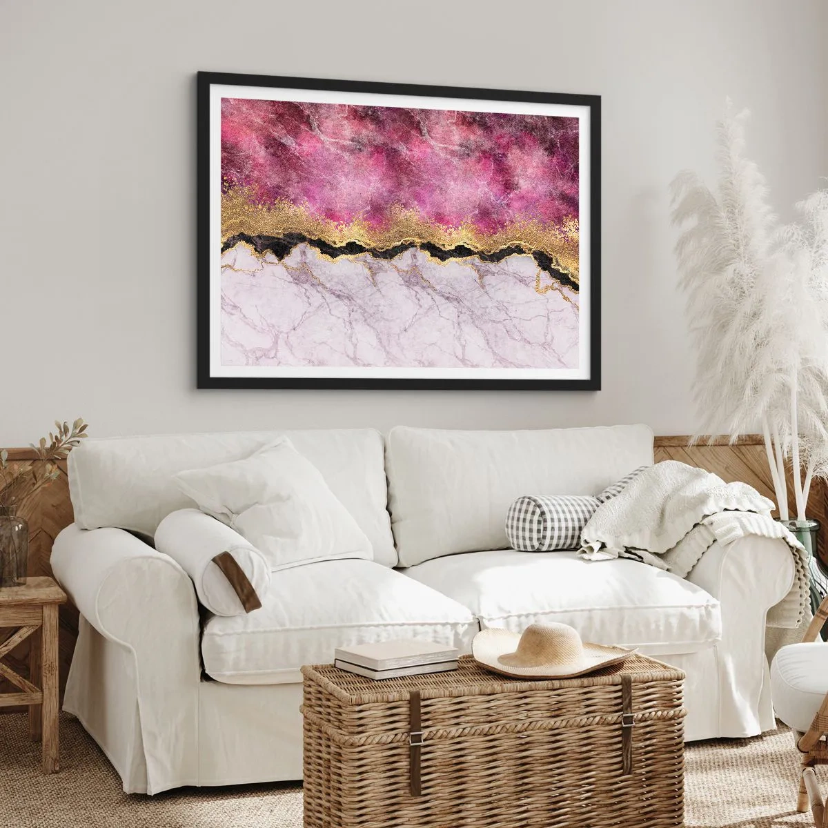 Poster in een zwarte lijst - Op de grens - 70x50 cm