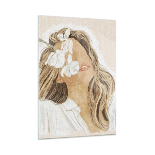 Schilderen op glas - Tussen de bloemen in vervoering - 50x70 cm