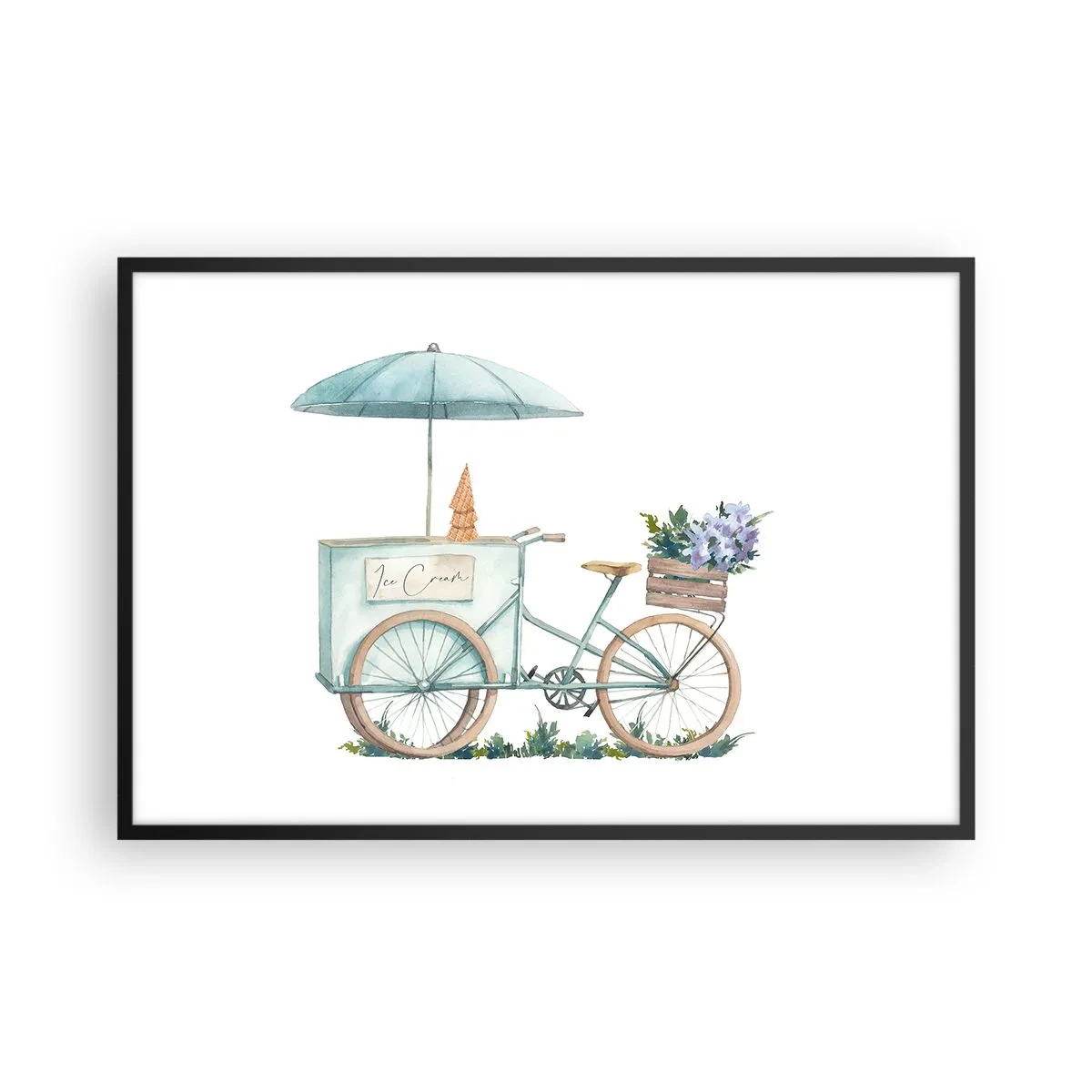 Poster in een zwarte lijst - Zoete herinnering aan de zomer - 91x61 cm