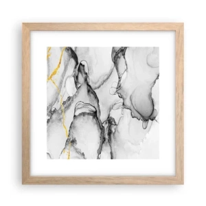 Een poster in een licht eiken lijst - Compositie met een gouden motief - 30x30 cm