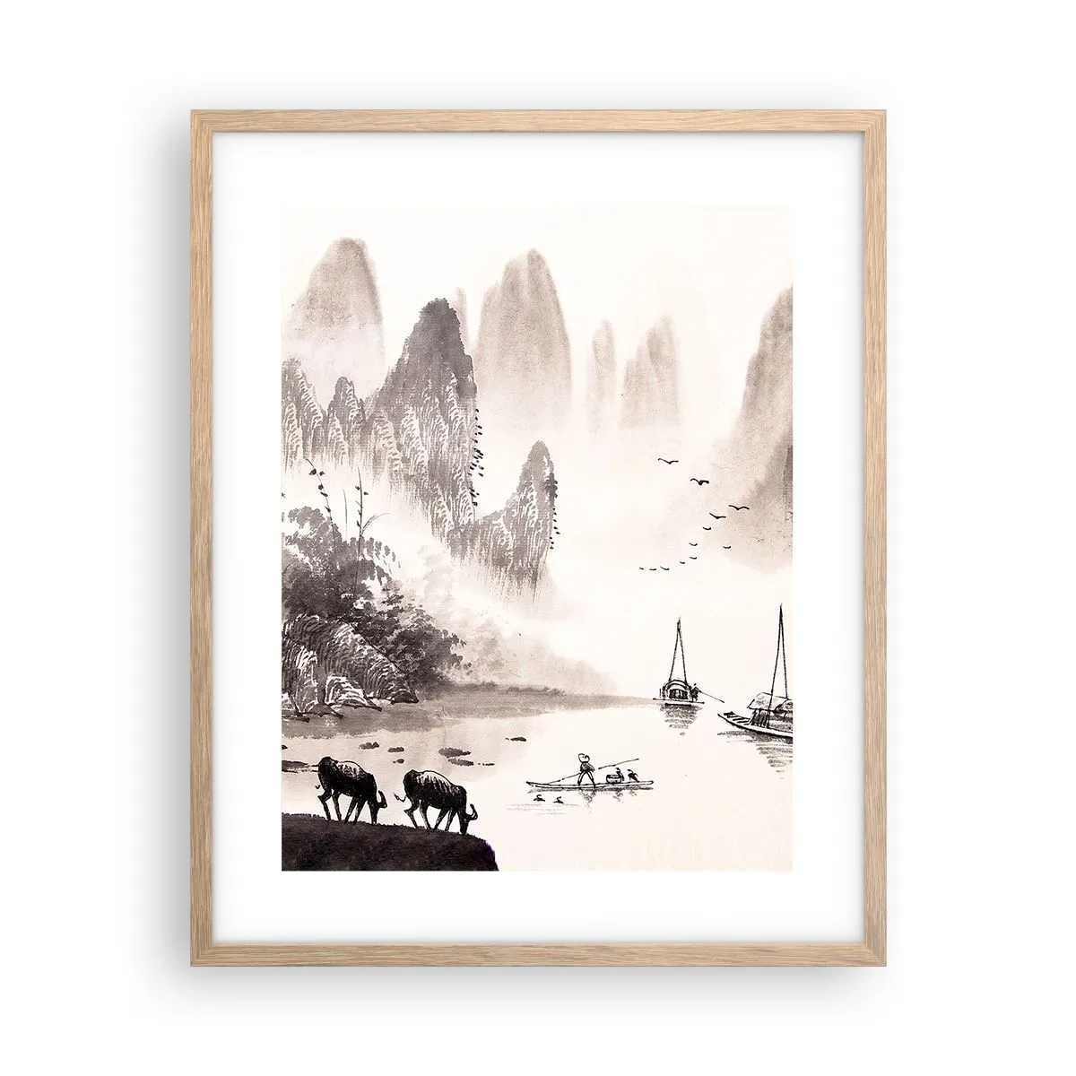 Een poster in een licht eiken lijst - Het exotische alledaagse leven van het Oosten - 40x50 cm