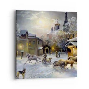Schilderen op canvas - De magie van de Russische winter - 40x40 cm