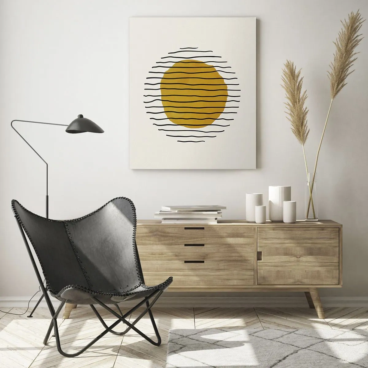Schilderen op glas - Abstractie trillend van warmte - 50x70 cm