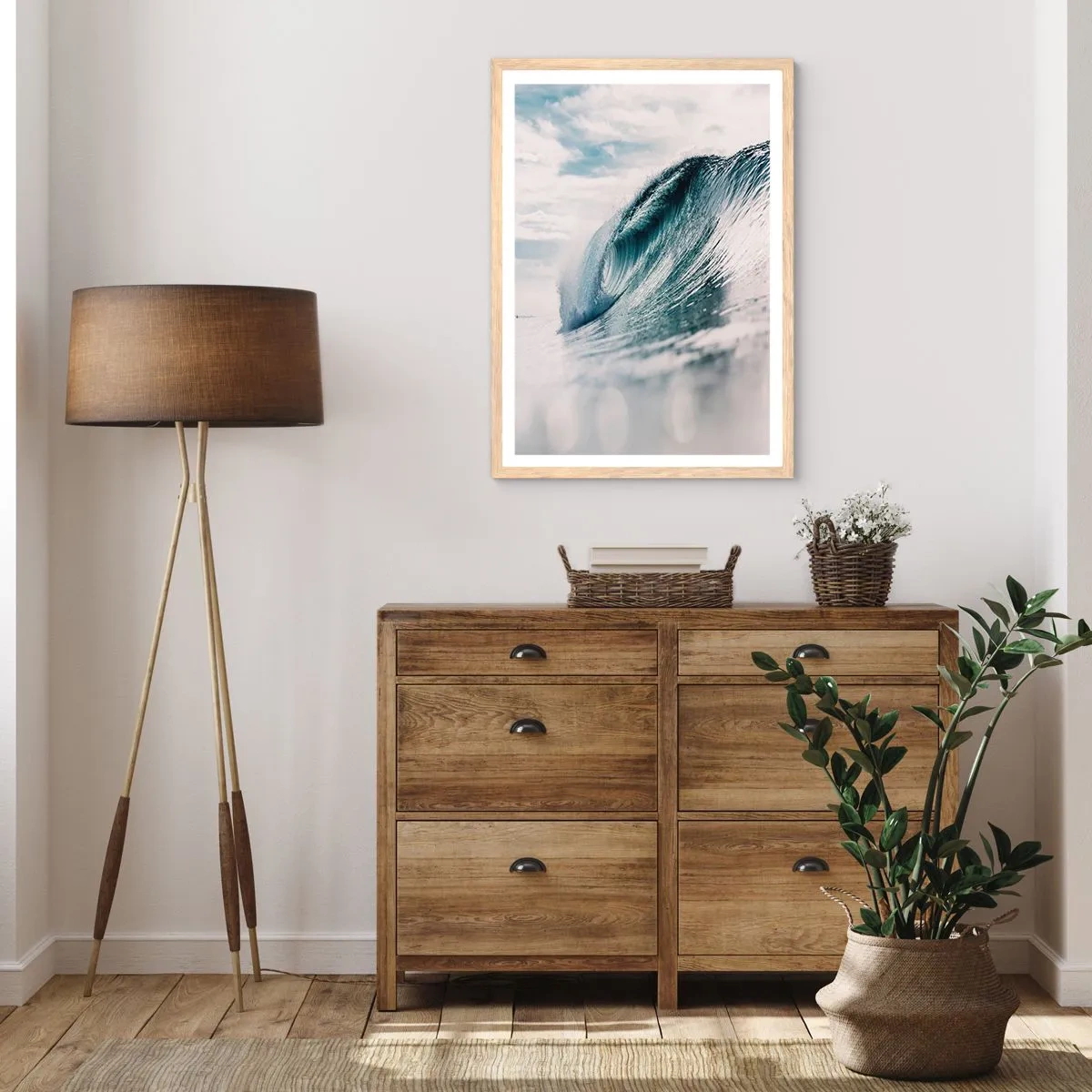 Een poster in een licht eiken lijst - Waterpiek - 50x70 cm