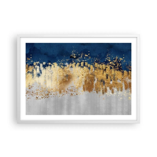 Poster in een witte lijst - Een moderne compositie met sprankeling - 70x50 cm