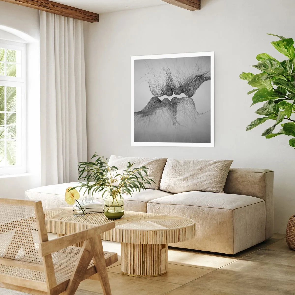Poster - Kus van de wind - 40x40 cm