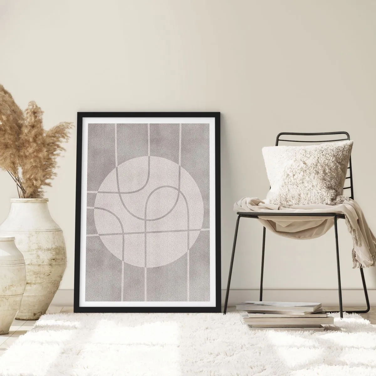 Poster in een zwarte lijst - Rond en rechtdoor - 40x50 cm