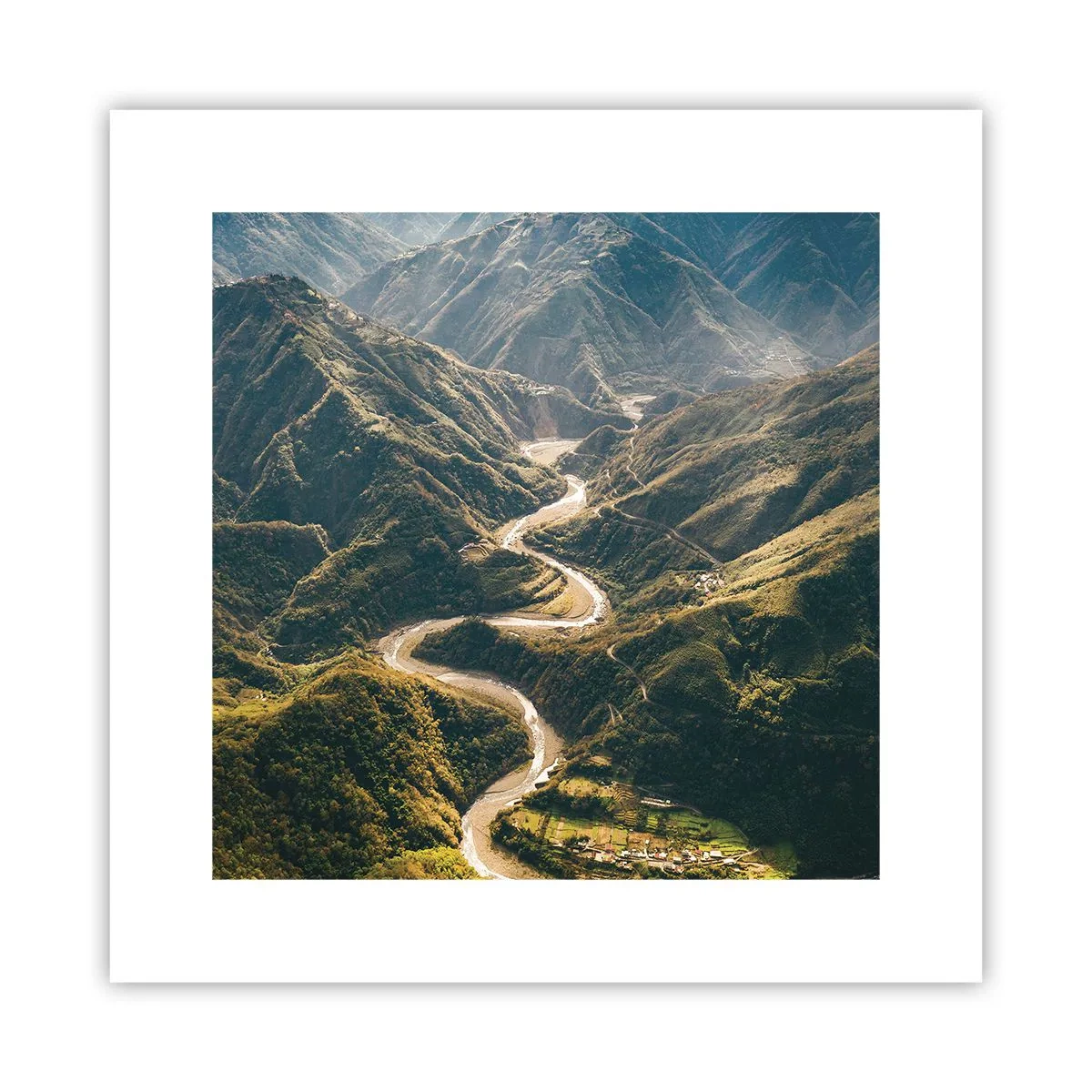 Poster - Recht uit het hart van de bergen - 30x30 cm