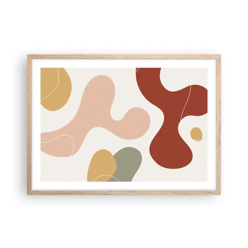 Een poster in een licht eiken lijst - Kronkels of krullen? - 70x50 cm