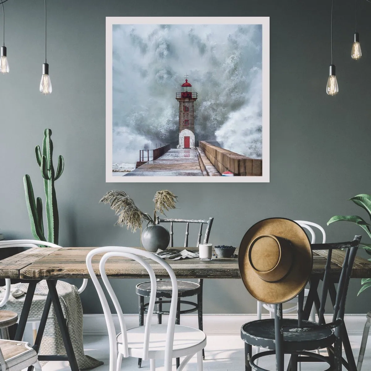 Poster - Het gebrul van het water, het geluid zal blazen - 40x40 cm