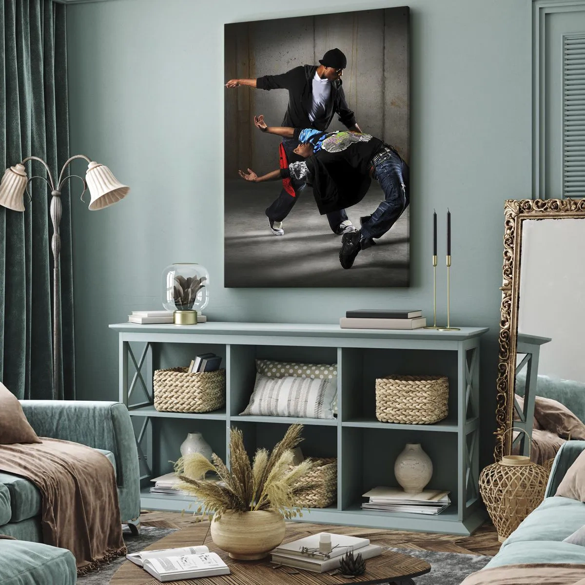 Schilderen op canvas - Dansend met de straatwind - 45x80 cm