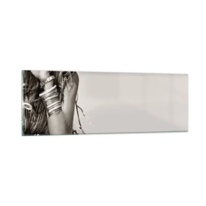 Schilderen op glas - Waarom een ​​meisje - 90x30 cm