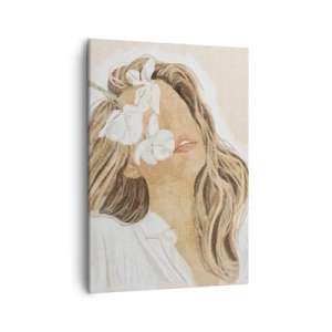 Schilderen op canvas - Tussen de bloemen in vervoering - 50x70 cm