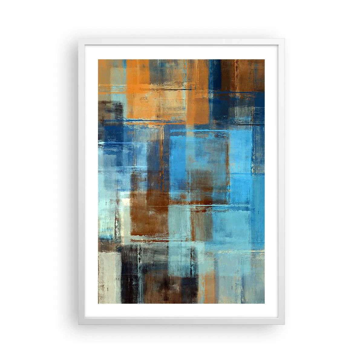Poster in een witte lijst - Door de blauwe sluier - 50x70 cm