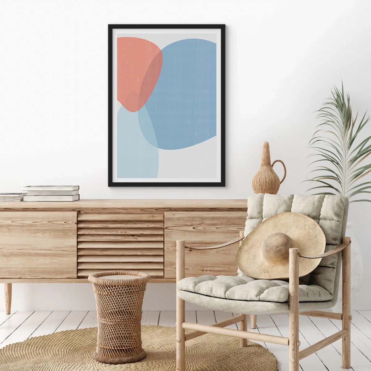 Poster in een zwarte lijst - Pastelkleurige relaties - 40x50 cm