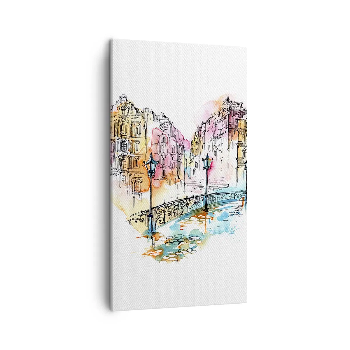 Schilderen op canvas - Het hart van de stad - 45x80 cm