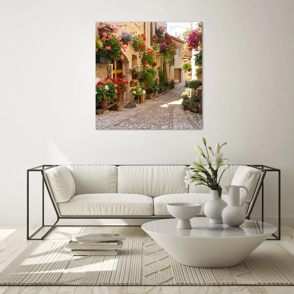 Schilderen op glas - In de vloed van bloemen - 50x50 cm