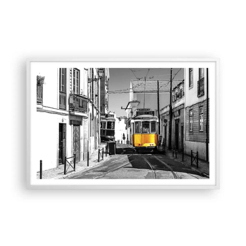 Poster in een witte lijst - De geest van Lissabon - 91x61 cm