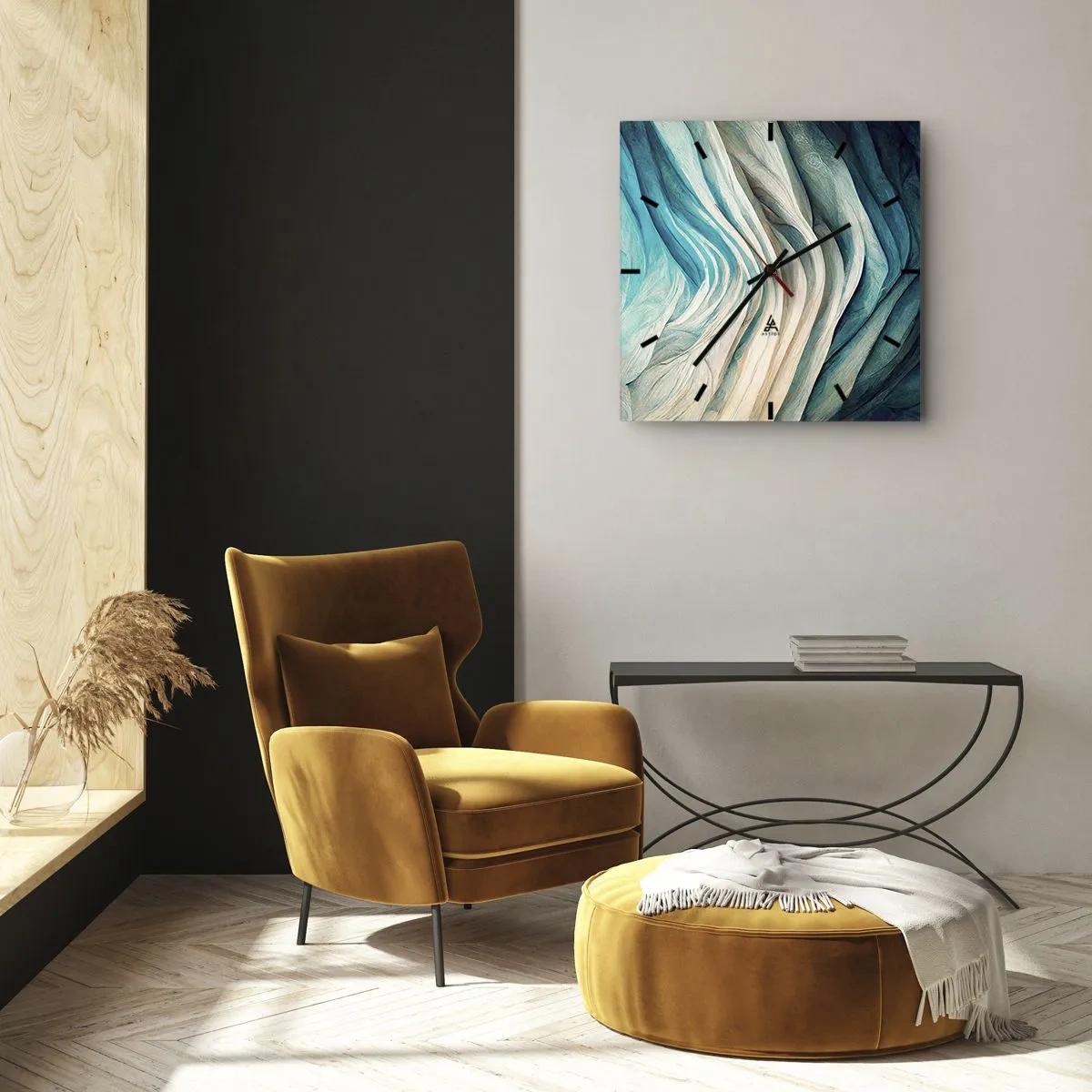 Wandklok - Klok - Blauwe onverzadigbaarheid - 40x40 cm