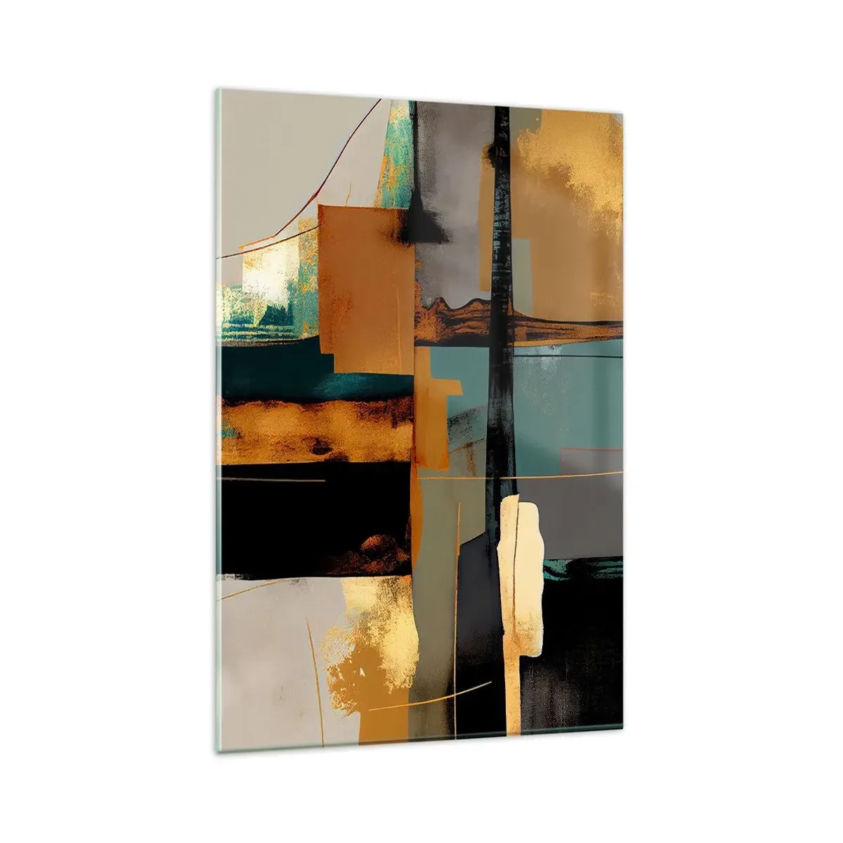 Schilderen op glas - Abstractie – licht en schaduw - 80x120 cm