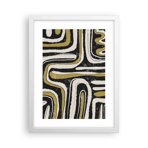 Poster in een witte lijst - Compositie: wegen en steegjes - 30x40 cm