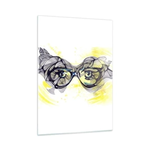 Schilderen op glas - Door een blauwe bril - 50x70 cm