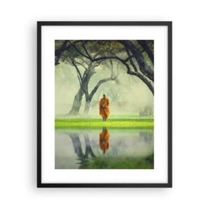 Poster in een zwarte lijst - Op weg naar verlichting - 40x50 cm