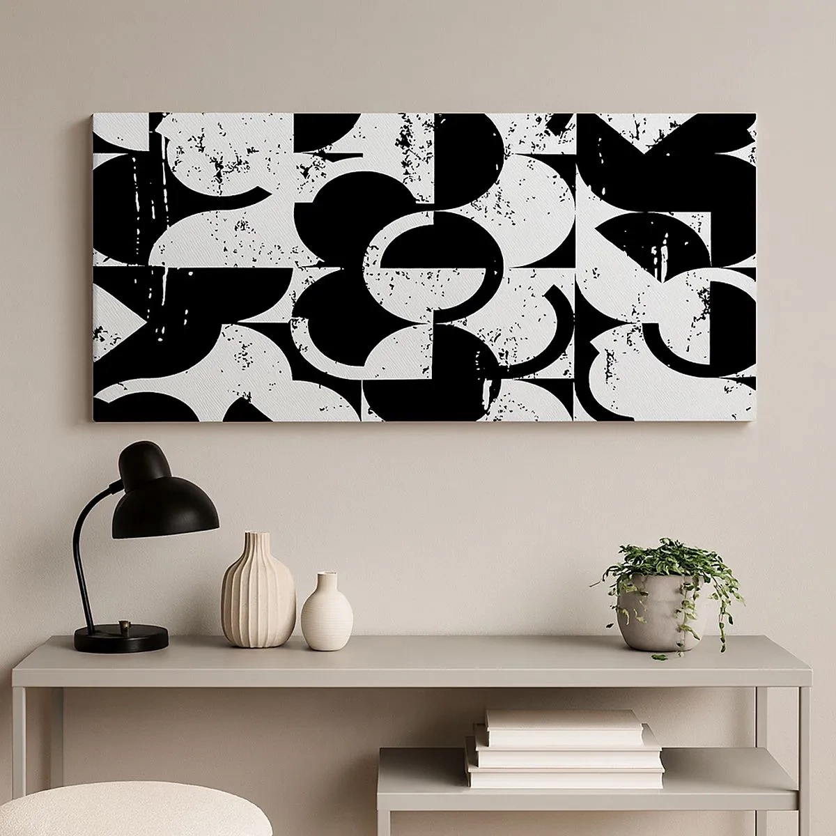 Schilderen op canvas - Wit is wit en zwart is zwart - 100x40 cm