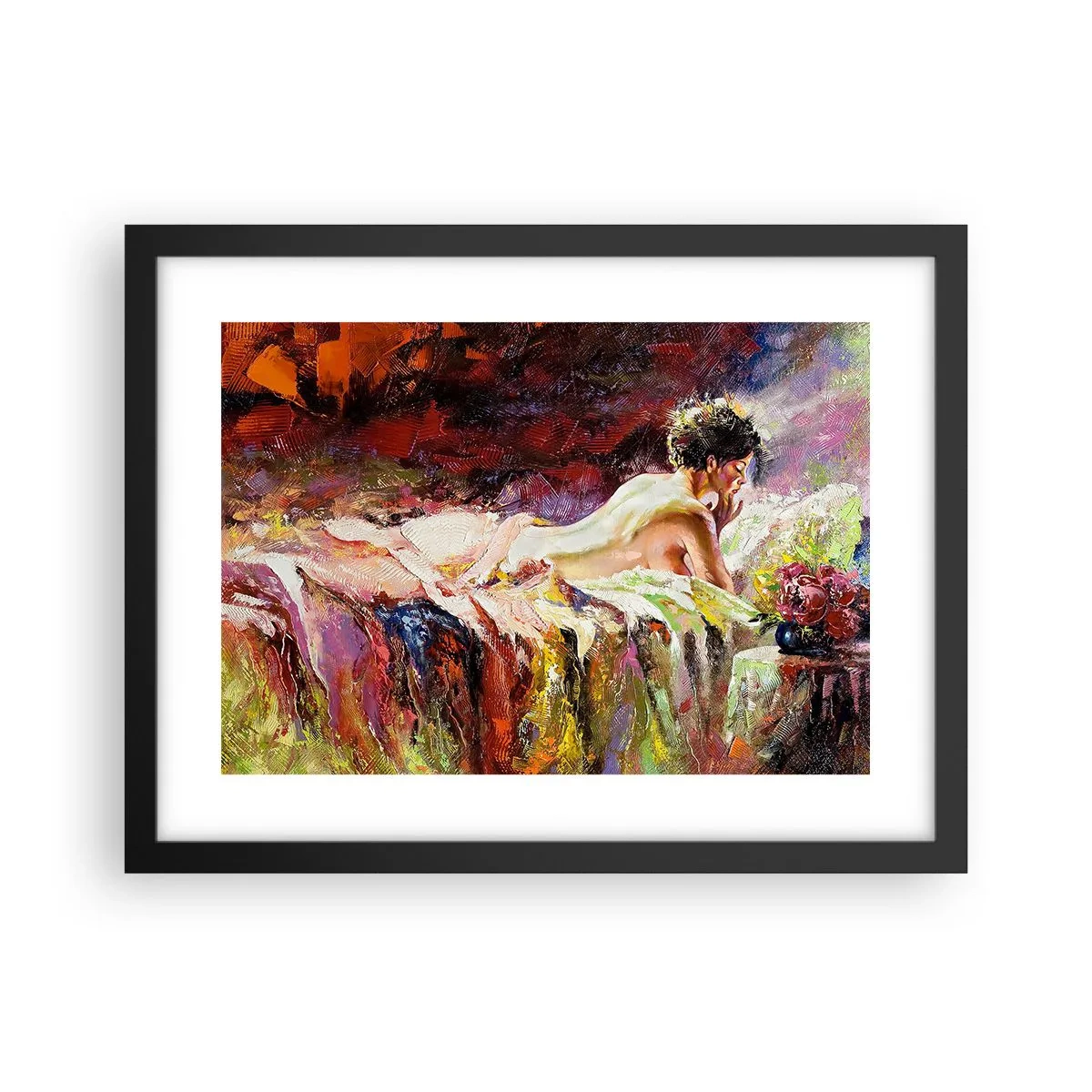Poster in een zwarte lijst - Venus in gedachten - 40x30 cm