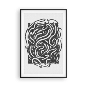 Poster in een zwarte lijst - Abstractie: vreugdedans - 61x91 cm